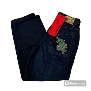 NWT JNCO Men’s 90s Grunge Skater Vintage Dark Wash Blue Jeans Size 20 RARE